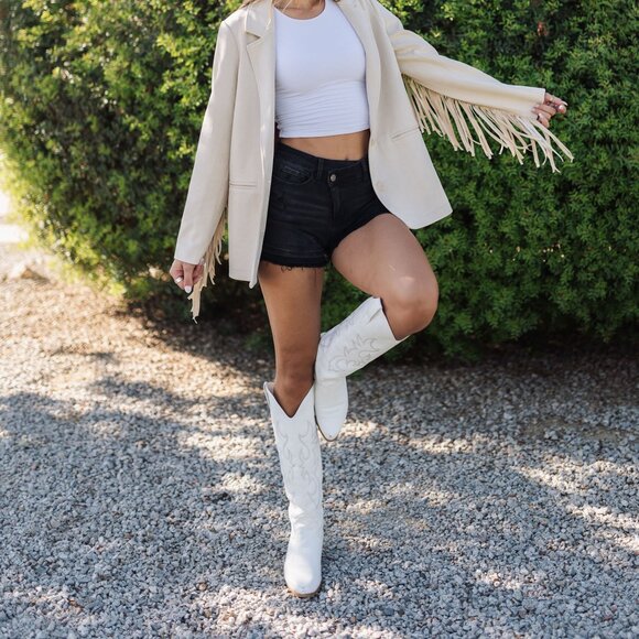 The Sierra Fringe Jacket | Cream Faux Suede | Show Me Your Mumu - Picture 2 of 6